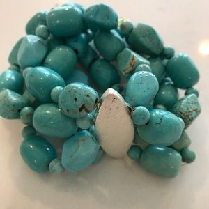 Turquoise and silver bracelet